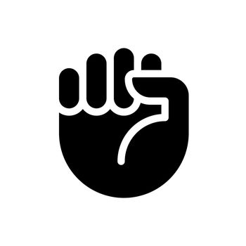 Riot fist black glyph icon
