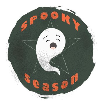 Halloween ghost face, horror season, ghost design for print on t-shirt.