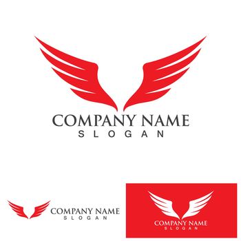 Wing red bird Logo Template vector