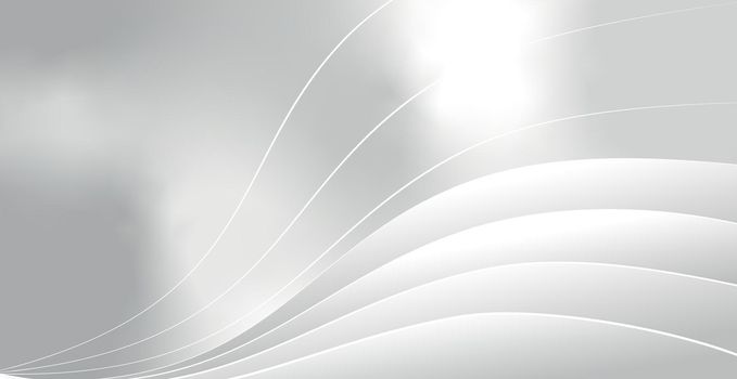 White - gray vector background with wavy lines - illustration