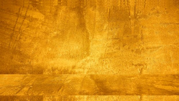 Texture of golden decorative plaster or concrete. Abstract grunge background for design