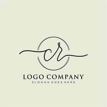 CR Initial handwriting logo design