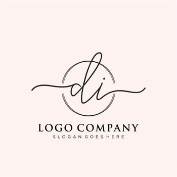 DI Initial handwriting logo design