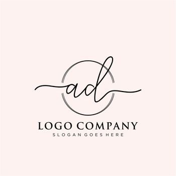 AD Initial handwriting logo design