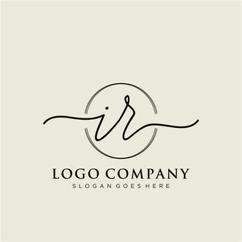 IR Initial handwriting logo design