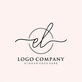EL Initial handwriting logo design