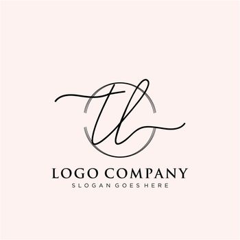 TL Initial handwriting logo design