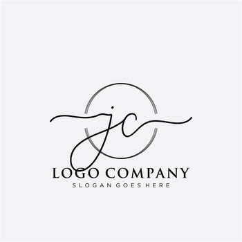 JC Initial handwriting logo design