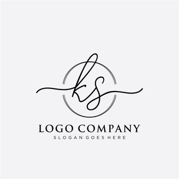 KS Initial handwriting logo design