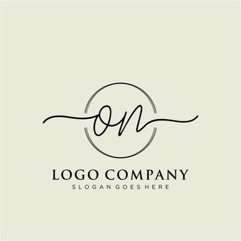 ON Initial handwriting logo design