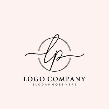 LP Initial handwriting logo design
