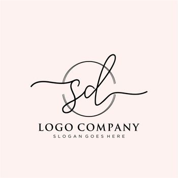 SD Initial handwriting logo design
