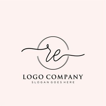 RE Initial handwriting logo design