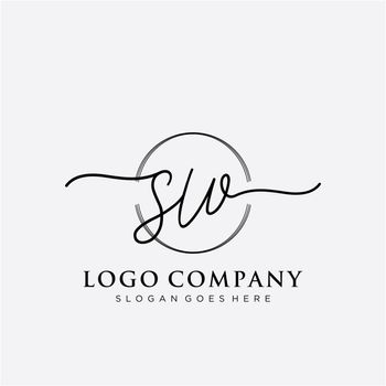 SW Initial handwriting logo design