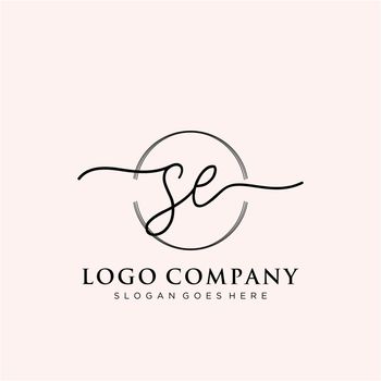 SE Initial handwriting logo design