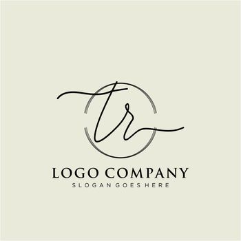 TR Initial handwriting logo design