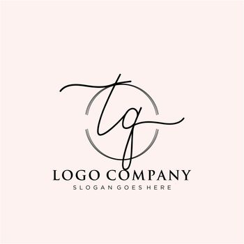 TQ Initial handwriting logo design