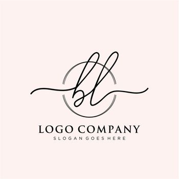 BL Initial handwriting logo design