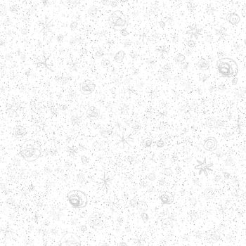 Hand Drawn Snowflakes Christmas Seamless Pattern. Subtle Flying Snow Flakes on chalk snowflakes Background. Amusing chalk handdrawn snow overlay. Original holiday season decoration.