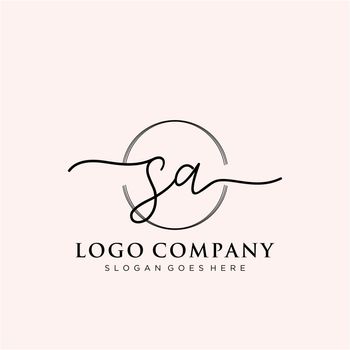 SA Initial handwriting logo design