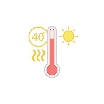 High temperatures icon isolated on white background