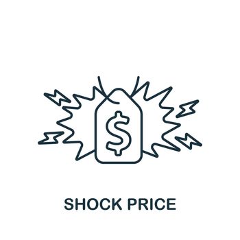 Shock Price icon. Line simple line Retail icon for templates, web design and infographics