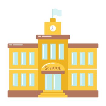 School building, vector flat illustration on white background