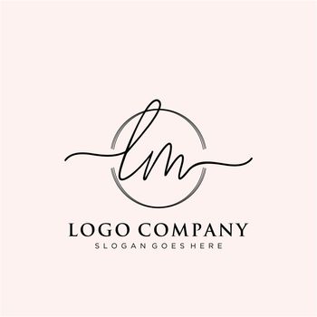 LM Initial handwriting logo design