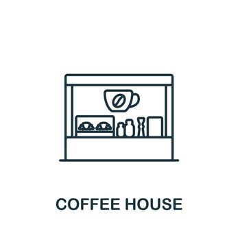 Coffee House icon. Line simple icon for templates, web design and infographics