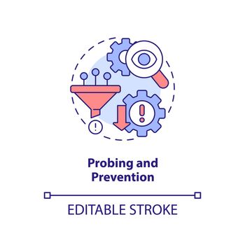 Probing and prevention concept icon