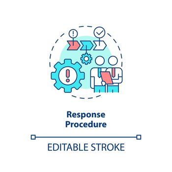 Response procedure concept icon. Communication. Crisis management plan component abstract idea thin line illustration. Isolated outline drawing. Editable stroke. Arial, Myriad Pro-Bold fonts used