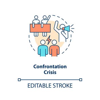 Confrontation crisis concept icon