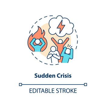 Sudden crisis concept icon