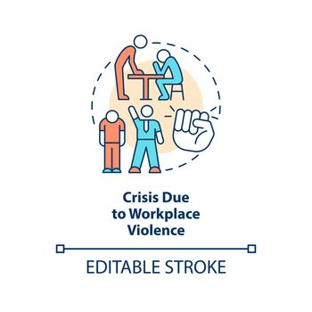Crisis due to workplace violence concept icon