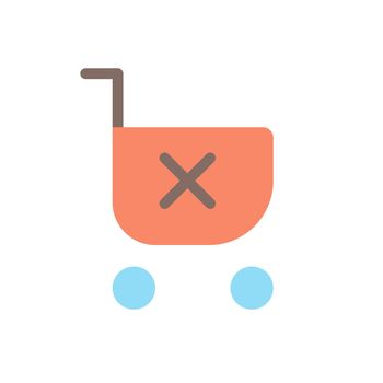Clear shopping cart flat color ui icon