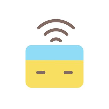 Wireless transfer money flat color ui icon