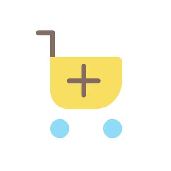 Add item to shopping cart flat color ui icon
