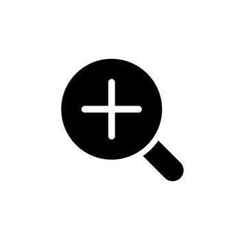 Magnifier and plus black glyph ui icon