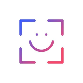 Face identification pixel perfect gradient linear ui icon
