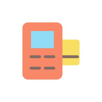Card payment terminal flat color ui icon