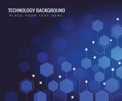 Blockchain technology background. Modern futuristic blue hi-tech technology hexagon concept