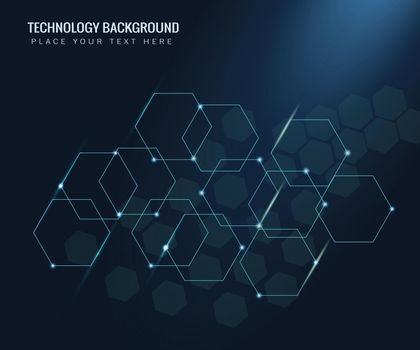 Technology modern hexagon interface background