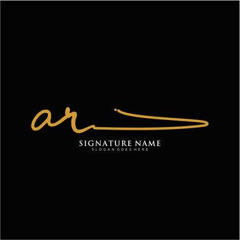 Letter AR Signature Logo Template Vector