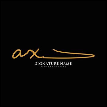 Letter AX Signature Logo Template Vector