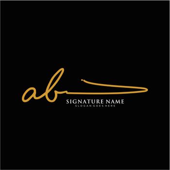 Letter AB Signature Logo Template Vector