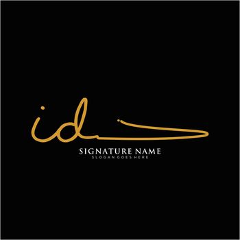 Letter ID Signature Logo Template Vector