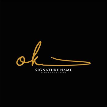 Letter OK Signature Logo Template Vector
