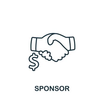 Sponsor icon. Line simple Streaming icon for templates, web design and infographics