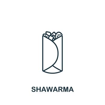 Shawarma icon. Line simple icon for templates, web design and infographics