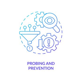 Probing and prevention blue gradient concept icon
